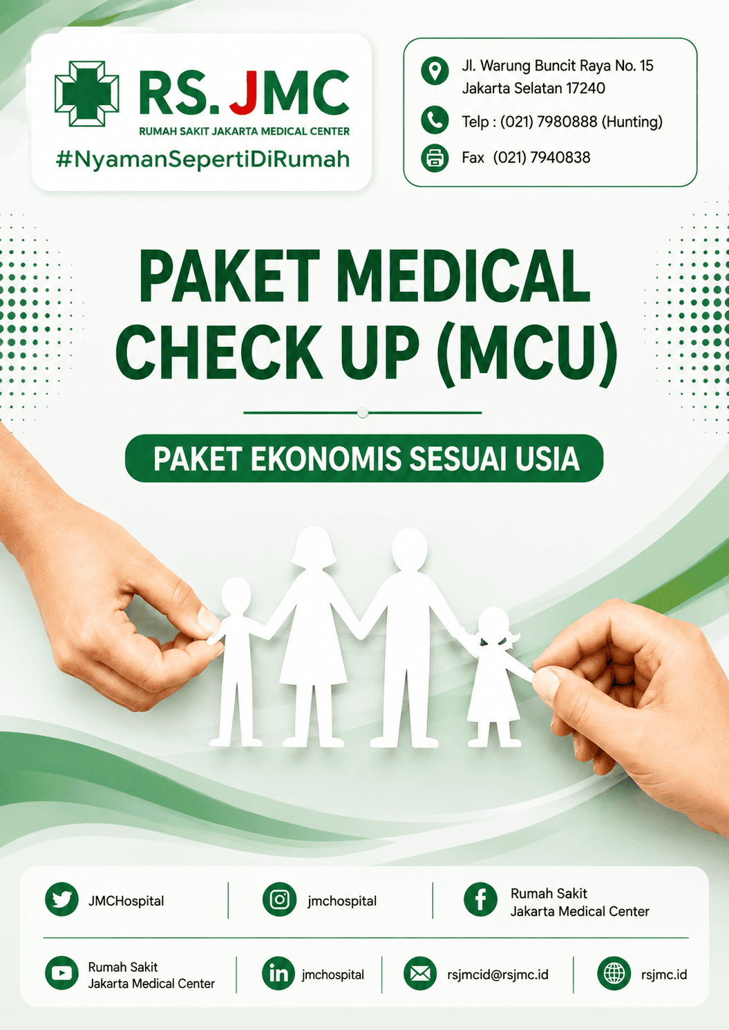 Sampul brosur Paket Medical Check Up Ekonomis Sesuai Usia RS JMC.