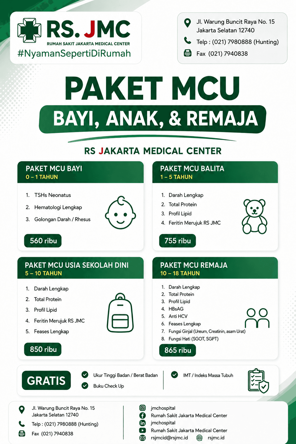 Poster paket MCU Anak RS JMC, lembar kedua.